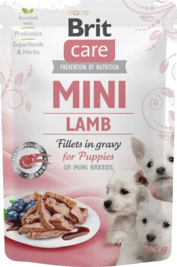 Brit Care Mini Puppy Lam i Saus 85 g – Våtfor til Små Raser