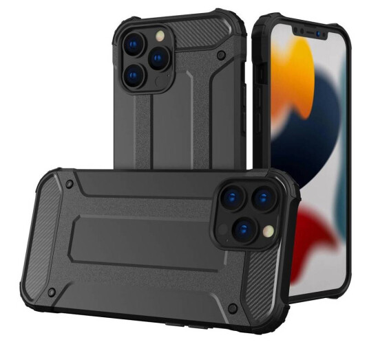 Hybrid armor Tough Rugged Cover til iPhone 13 Pro sort