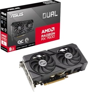 ASUS Radeon RX 7600 Dual EVO OC Grafikkort 8GB GDDR6 HDMI 2.1 ASUS Radeon RX 7600 Dual EVO OC Grafikkort 8GB GDDR6 HDMI 2.1