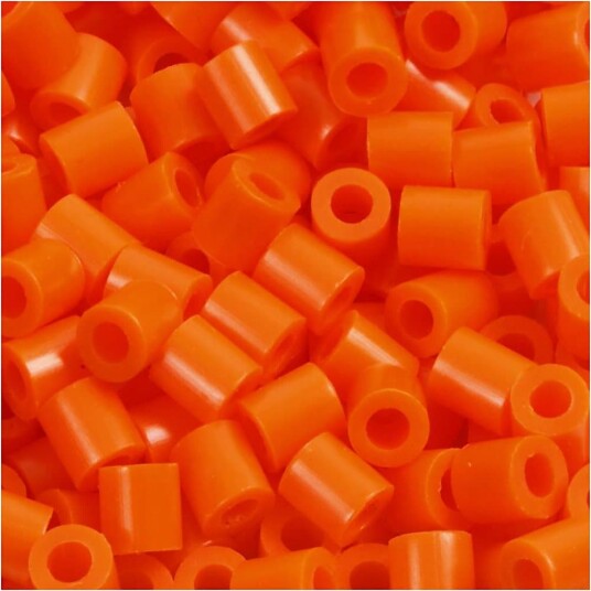 Nabbi Rørperler, Str. 5x5 Mm, Hullstr. 2,5 Mm, 6000 Stk., Orange, Klar (13)