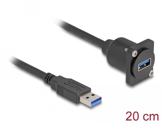 DELOCK D-Type USB 5 Gbps Cable Type-A male to Type-A female 20 cm DELOCK D-Type USB 5 Gbps Cable Type-A male to Type-A female 20 cm