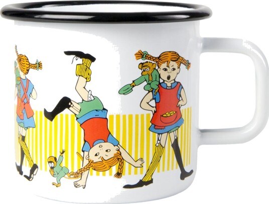 Muurla Pippi longstocking emaljekopp 3,7 dl White Muurla Pippi longstocking emaljekopp 3,7 dl White