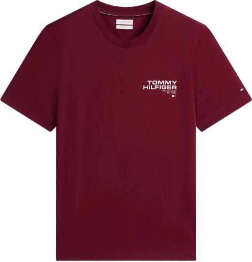 Tommy Hilfiger Ny Back Flag Graphic Tee   Burgundy   S