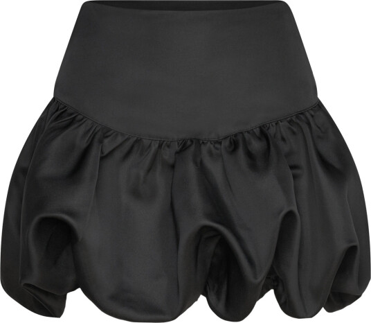 Gina Tricot Satin Balloon Mini Skirt - Black - 40