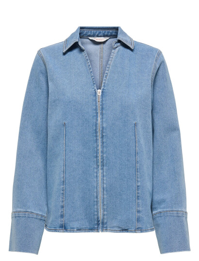 ONLY Onlfrida Ls Zip Dnm Shirt Gua - Blue - XS ONLY Onlfrida Ls Zip Dnm Shirt Gua - Blue - XS