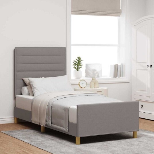 Sengramme Taupe 100x200 cm Stoff