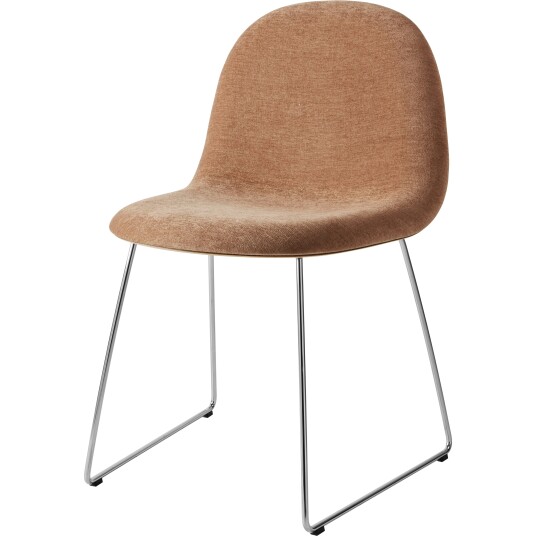 Gubi GUBI 3D Spisestol Rustfritt Stål / American Walnut / Belsuede Special Dedar 132 Gubi GUBI 3D Spisestol Rustfritt Stål / American Walnut / Belsuede Special Dedar 132