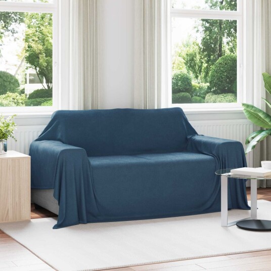 vidaXL Kastteppe Marineblå 280 x 210 cm Fleece