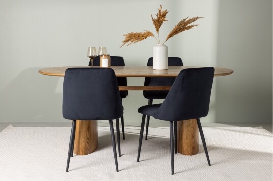 Isolde Matgruppe 180 cm Oval med 4 Night Stoler Natur