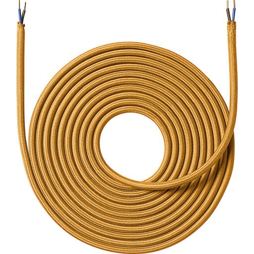 Nielsen Stoffledning 4m Gullfarget uten jord 2x0,75mm²