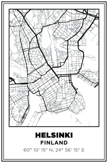 Helsinki Kart Veggplakat