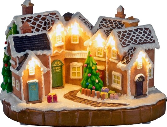 Konstsmide - B/O Pepperkakeby 23 cm LED - Brun