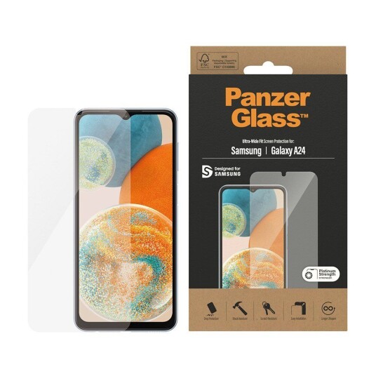 PanzerGlass Samsung Galaxy A24 PanzerGlass Ultra Wide Fit Skjermbeskyttelsesglass - Platinum Strength - Gjennomsiktig