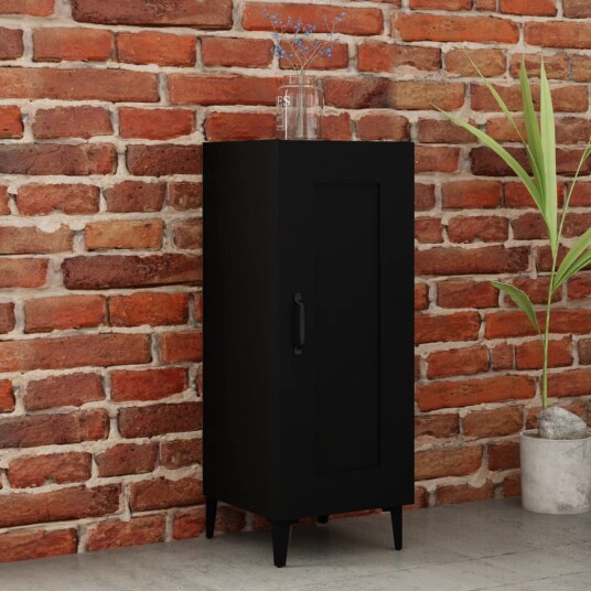vidaXL Skjenk svart 34,5x34x90 cm konstruert tre