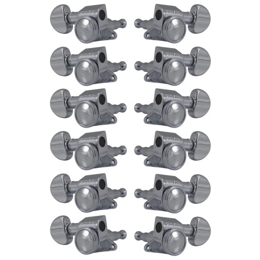 Grover 505c12 Mini Roto-Grip Locking Rotomatics, 12-String, 6 + 6 - Chrome