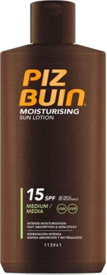 Piz Buin SPF 15 Fuktighetsgivende Solkrem Lotion 200ml - Vannbestandig, Anti-age