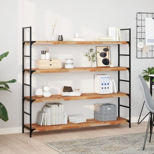 Flytende hyller 2 stk 140x30x4 cm oljebehandlet heltre akasie Flytende hyller 2 stk 140x30x4 cm oljebehandlet heltre akasie