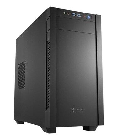 Sharkoon S1000 Micro-ATX Kabinett Tårn Svart uten Strømforsyning