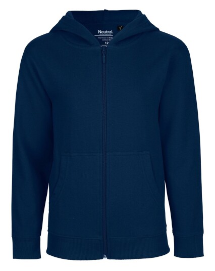 Neutral Organic - Kids Hooded Sweat w/zipp Navy Blå Neutral Organic - Kids Hooded Sweat w/zipp Navy Blå