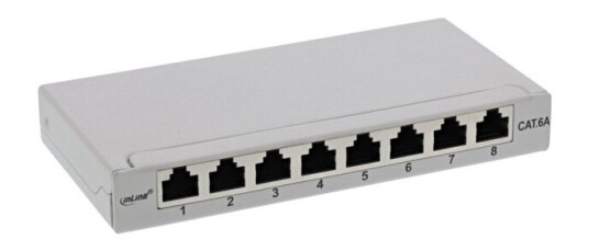 Inline 76818I Rj45 Cat6a Grå Veggmontering 0.5U Iec 60603-7-5
