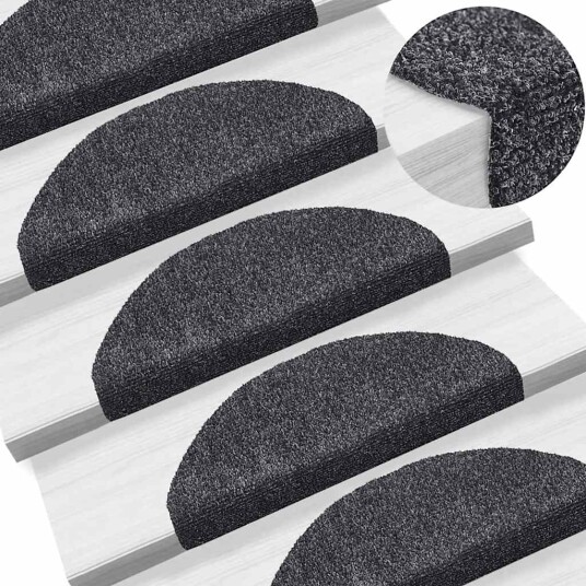  Selvklebende trappematter 20 stk mørkegrå 65x21x4 cm 8721288457639