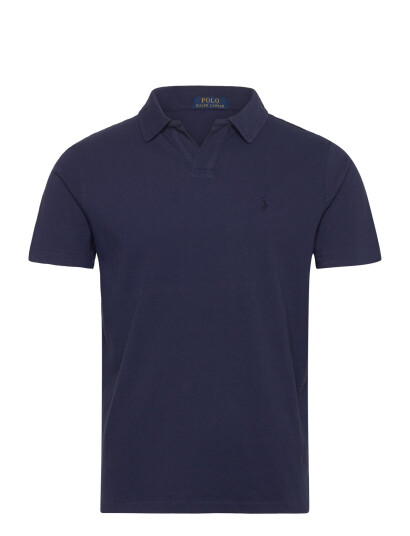 Polo Ralph Lauren Standard Fit Cotton Linen Polo Shirt   Navy   M