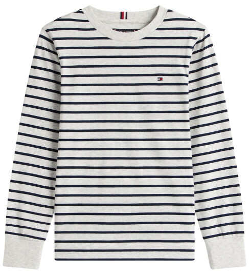 Tommy Hilfiger Genser   Stripe   Light Grey Heather Stripe Grey   Tommy Hilfiger   12 år 152   Genser Blå Grå
