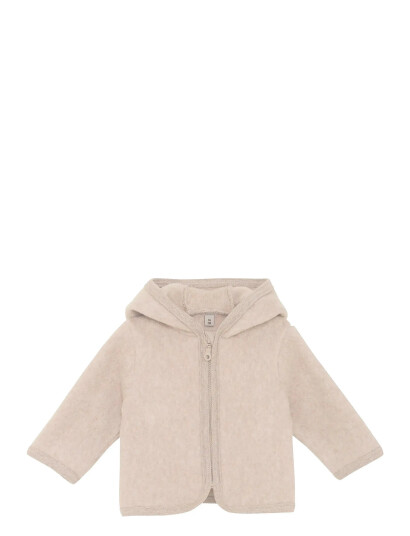 Huttelihut Jacket Ears Cotton Fleece   Cream   98