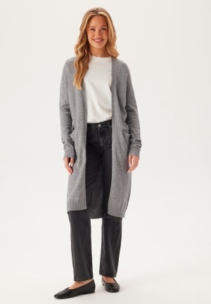 VILA Ril Long Knit Cardigan Medium Grey Melange XS VILA Ril Long Knit Cardigan Medium Grey Melange XS