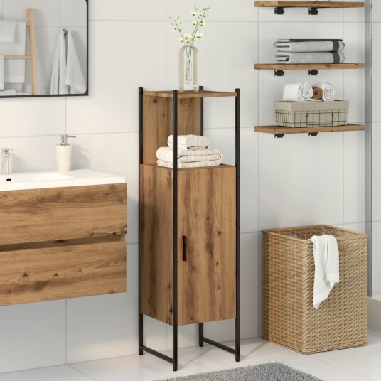 vidaXL Baderomsskap artisan eik 33x33x120,5 cm konstruert tre vidaXL Baderomsskap artisan eik 33x33x120,5 cm konstruert tre