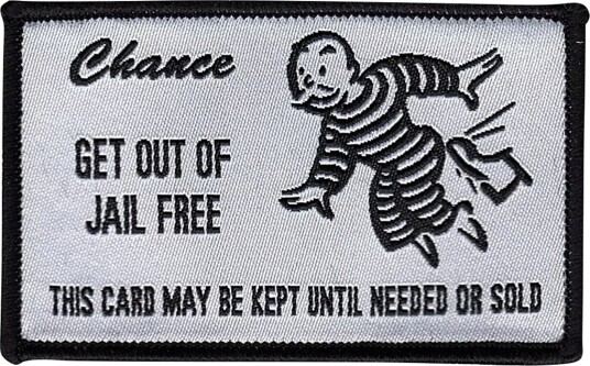 Märkbar Stoffmerke Get Out of Jail Free Card F-7-1