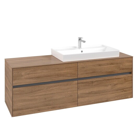 Villeroy & Boch Collaro Servantskap med 4 skuffer 160x50x54,8 cm u/lys Kansas Eik