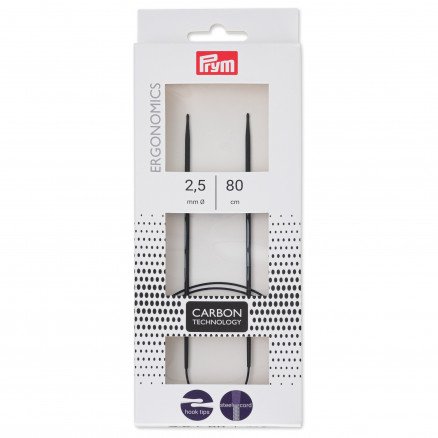 Prym Ergonomics Rundpinne Karbon 80cm 2,50mm