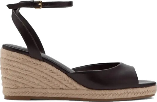 Mango Espadrille Wedge Sandal Brown 35