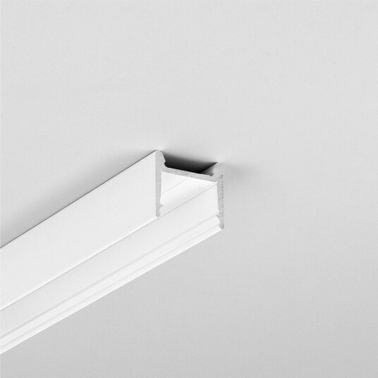 Topmet 2m aluprofil HOOD14 F/U1   Hvitlakkert påbygging LED skinne