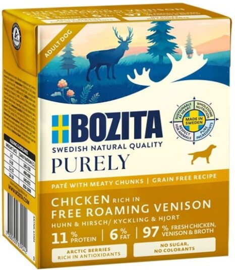 Bozita Purely Paté Hundemat med Hjortekjøtt 370 g Bozita Purely Paté Hundemat med Hjortekjøtt 370 g