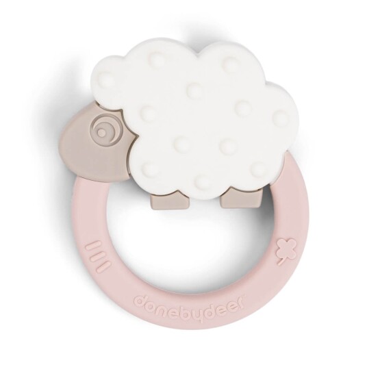Done by Deer Teether Sheepy Powder - Pink - 7X 8.5X 2.5CM
