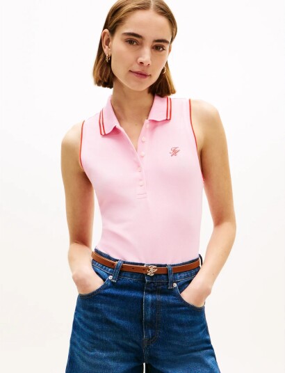 Tommy Hilfiger Swimshop Cotton Polo Ss Pink M