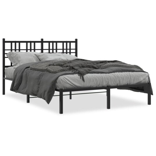  Sengeramme i metall med hodegavl svart 135x190 cm 8721012372870