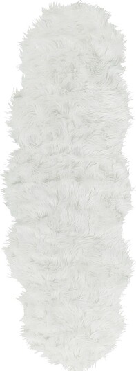 Mamungari Saueskinn 60x180 cm Kvadratisk - Hvit