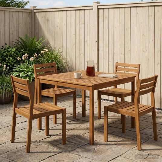 vidaXL Hage middagsbord Naturlig 110 x 108,5 x 75 cm Solid akasietre
