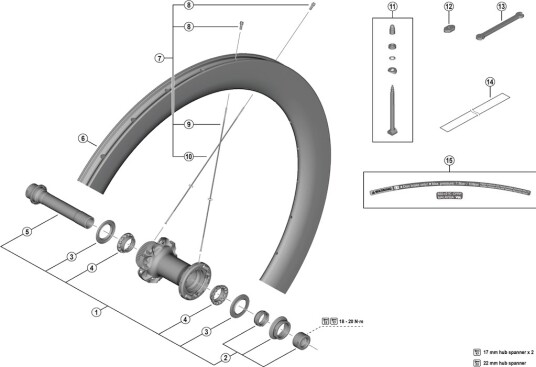 Shimano Dura Ace eger 250mm lang til forhjul modell WH-R9270-C60-HR-TU-F Shimano Dura Ace eger 250mm lang til forhjul modell WH-R9270-C60-HR-TU-F