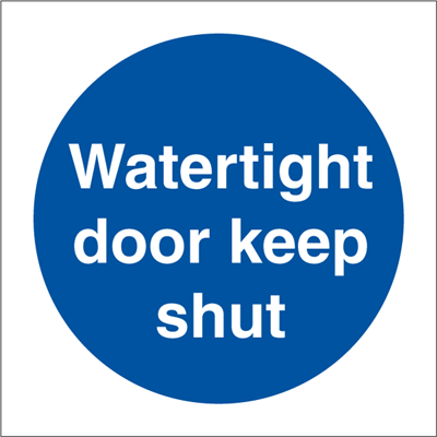 Jo Safety Watertight door keep shut Photoluminescent Self Adhesive Vinyl PV MM 150 x IMO 106107PVMM