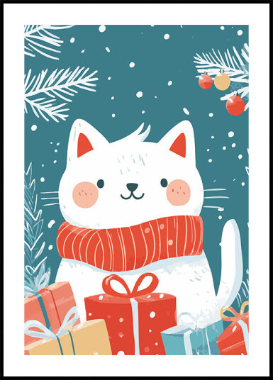 Christmas Cat Plakat Plakat / 50x70cm