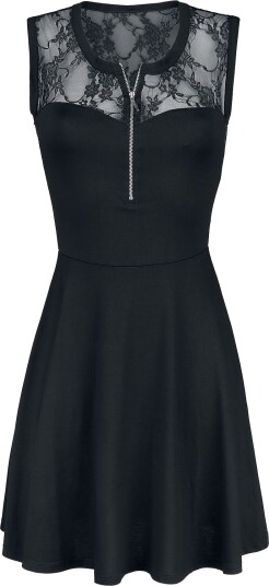 Outer Vision Goth Kort kjole Woman's Dress Lilly S til XXL Damer svart