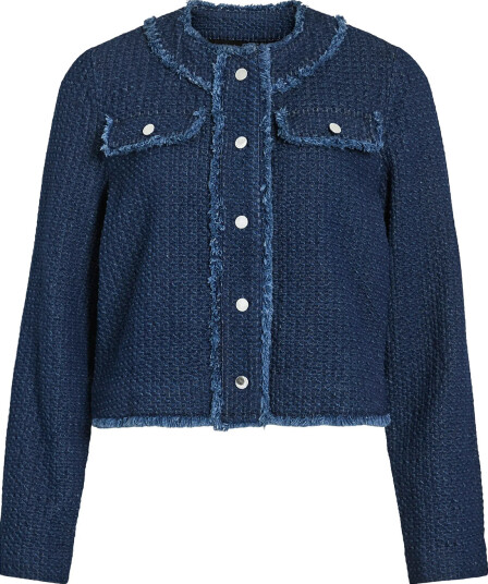 Vila Vioaklynn O-Neck L/S Denim Jacket - Navy - 40 Vila Vioaklynn O-Neck L/S Denim Jacket - Navy - 40