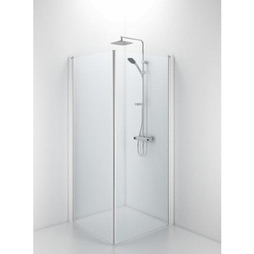Contura Shower Space dusjdør, 87 cm, klart glass, hvit profil