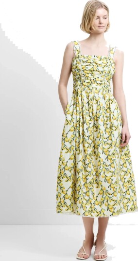 French Connection Citrus Barletta Midi Dress White 34