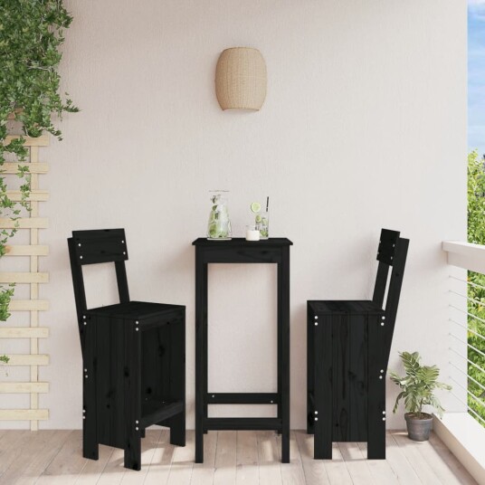 Barkrakker 2 stk svart 40x48,5x115,5 cm heltre furu 825363 Barkrakker 2 stk svart 40x48,5x115,5 cm heltre furu 825363
