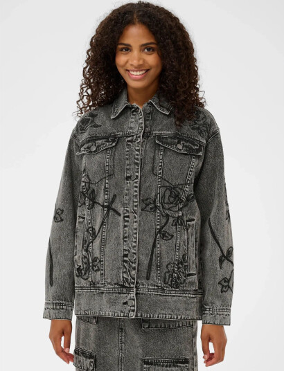 Kaffe Kaross Denim Jacket   Grey   34